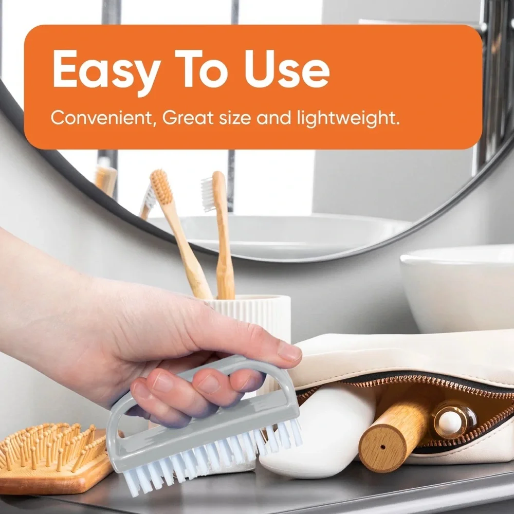 New! Superio Stiff Nail Brush Cleaner with Handle 3 Pack Durable All-Purpose